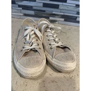 Converse All Star Chuck Taylor Silver/Gold Sparkling Sneakers Women's Sz‎ 8.5